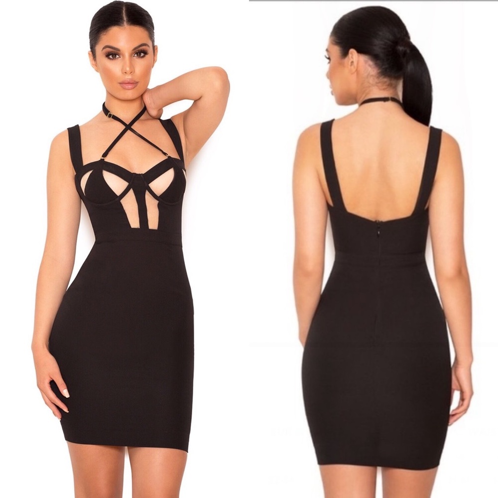 House of CB Strappy Black Mini Dress
